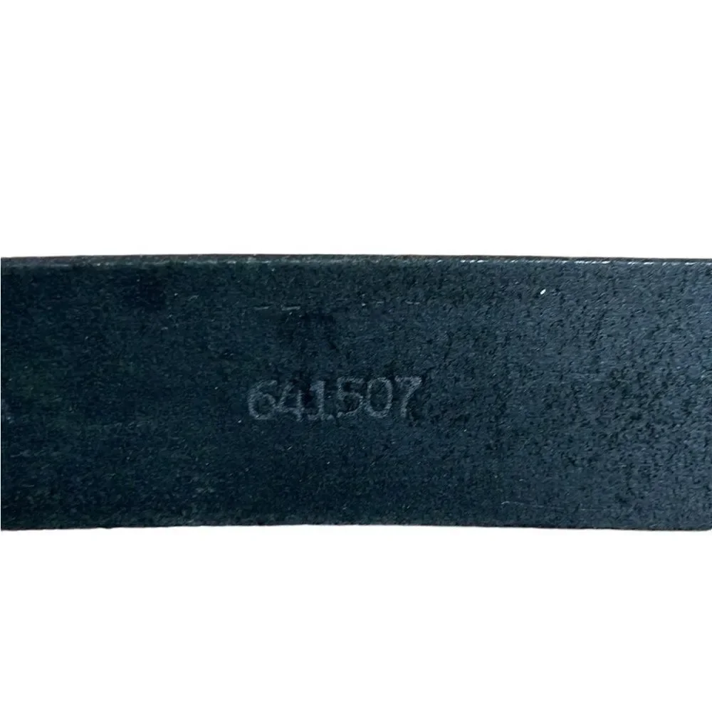 Calvin Klein Black Genuine Harness Leather Women Vintage CK Logo Belt Size S